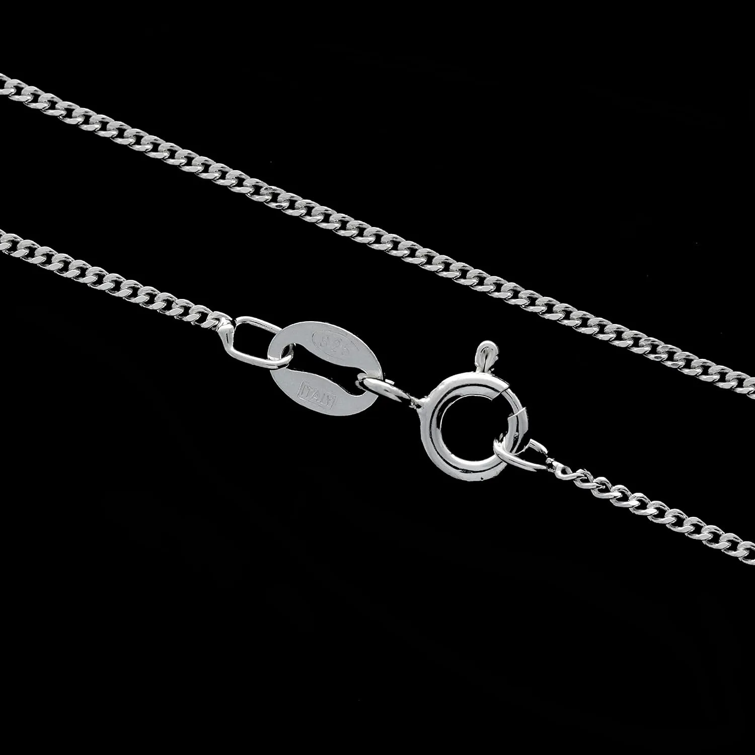 Sterling Silver 14" 16" 18" 20" 24" 28" 32" 36" 40" Inch 1.1 mm Delicate Italian Diamond Cut Curb Chain Necklace