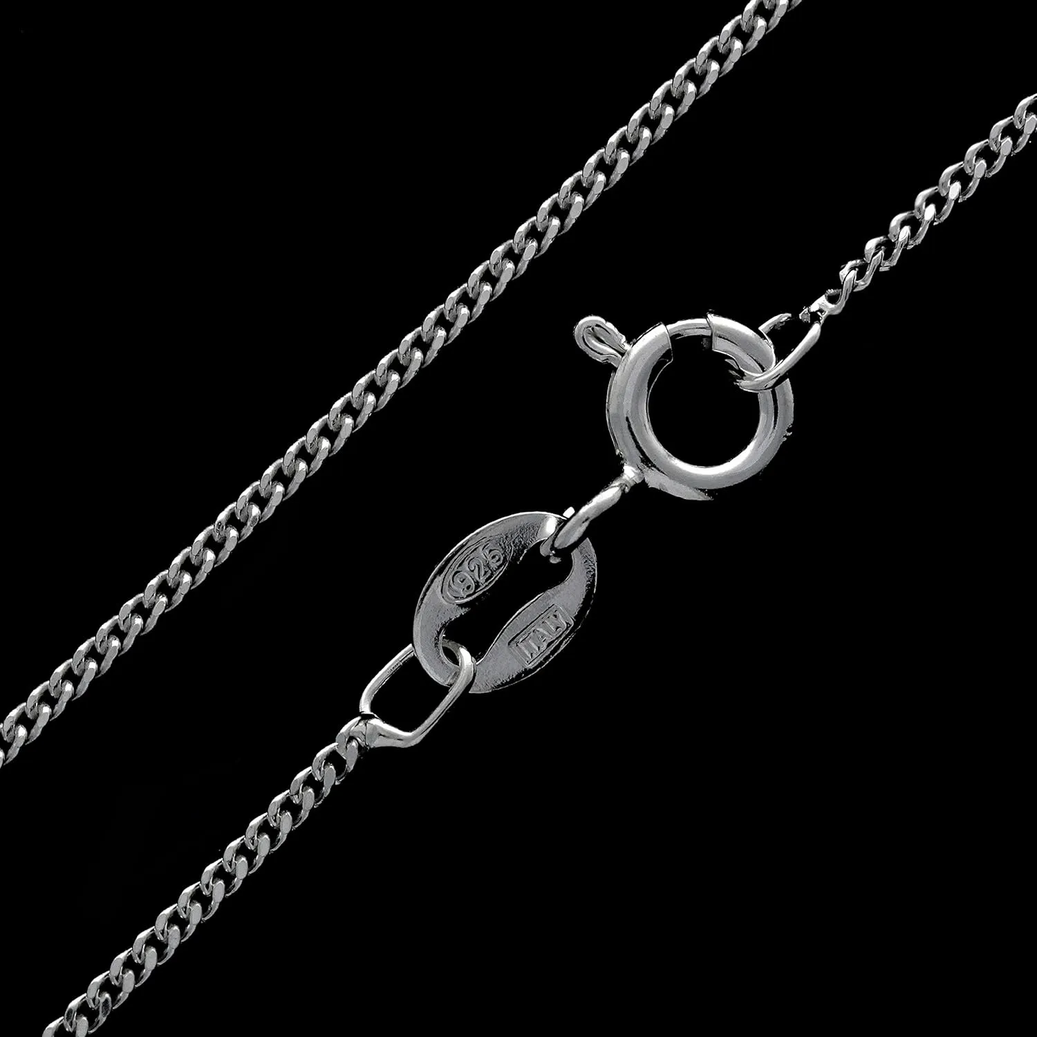 Sterling Silver 14" 16" 18" 20" 24" 28" 32" 36" 40" Inch 1.1 mm Delicate Italian Diamond Cut Curb Chain Necklace