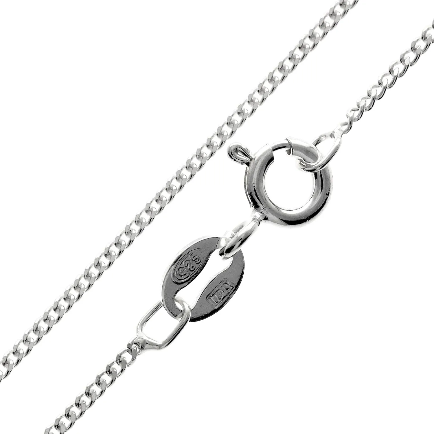 Sterling Silver 14" 16" 18" 20" 24" 28" 32" 36" 40" Inch 1.1 mm Delicate Italian Diamond Cut Curb Chain Necklace