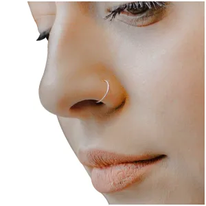 Sterling Silver Adjustable Hoop Nose Ring - 24 Gauge 5-6mm | Thin Delicate Discrete | Tragus Hoop | Upper Cartialage Piercing Hoop