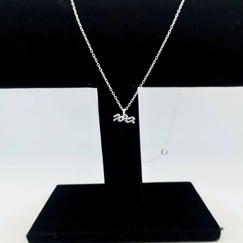 Sterling Silver Aquarius Zodiac Sign Necklace