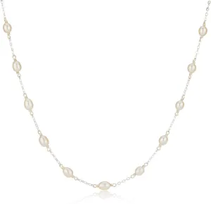 Sterling Silver Chain & Pearl Necklace For Girls and Women. Delicate Teen Jewelry Present For Holy Communion, Flower Girl Gift, Birthday, Sweet 16