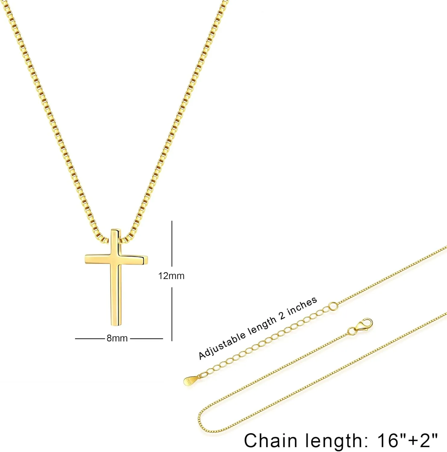 Sterling Silver Cross Pendant Necklace : Tiny Delicate Jewelry for Women- Ideal Gift for Special Occasions - Beautiful Clothing Accessory
