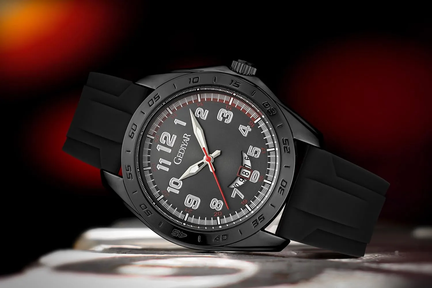 Stylish Wrist Watches for Mens,Arabic Numbers Casual Business Sport Military Waterproof Rubber Silicone Band Calendar Analog Watch for Men