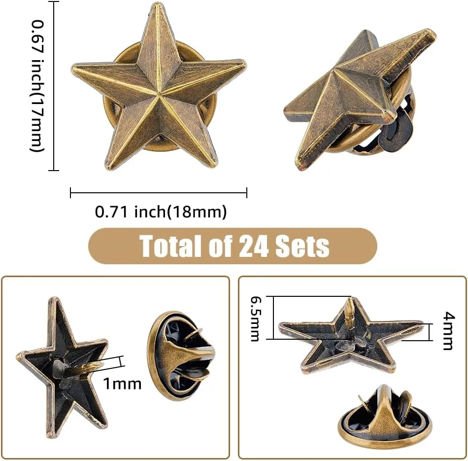 SUPERFINDINGS Alloy Star Badge Lapel Pin Brooches Military Award Pins July Memorial Day Stars for Backpack Clothes