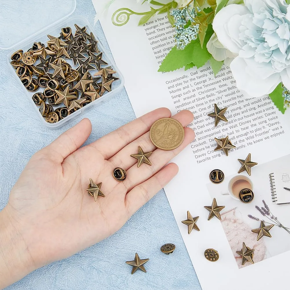 SUPERFINDINGS Alloy Star Badge Lapel Pin Brooches Military Award Pins July Memorial Day Stars for Backpack Clothes