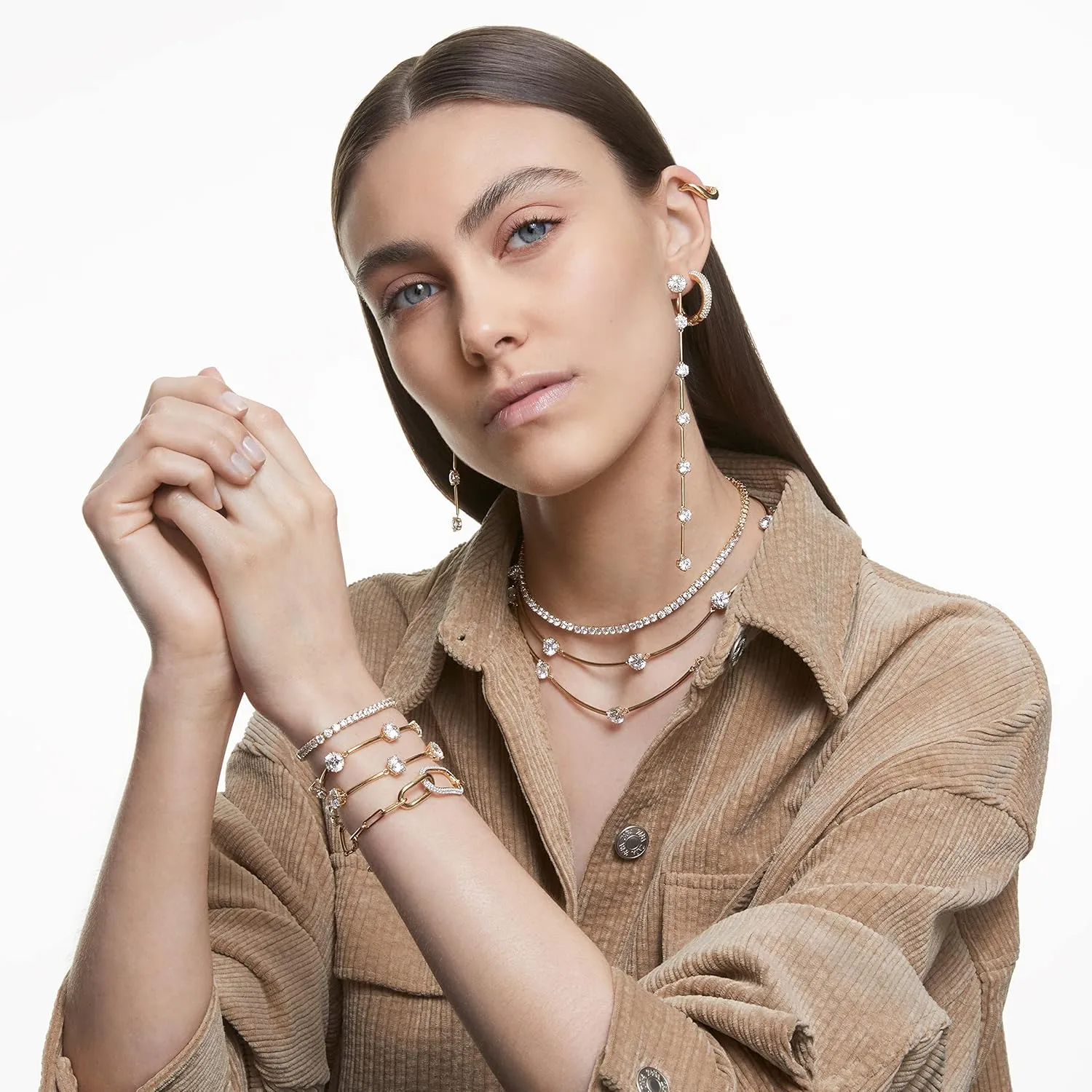 Swarovski Dextera Crystal Pav Hoop Earrings Jewelry Collection