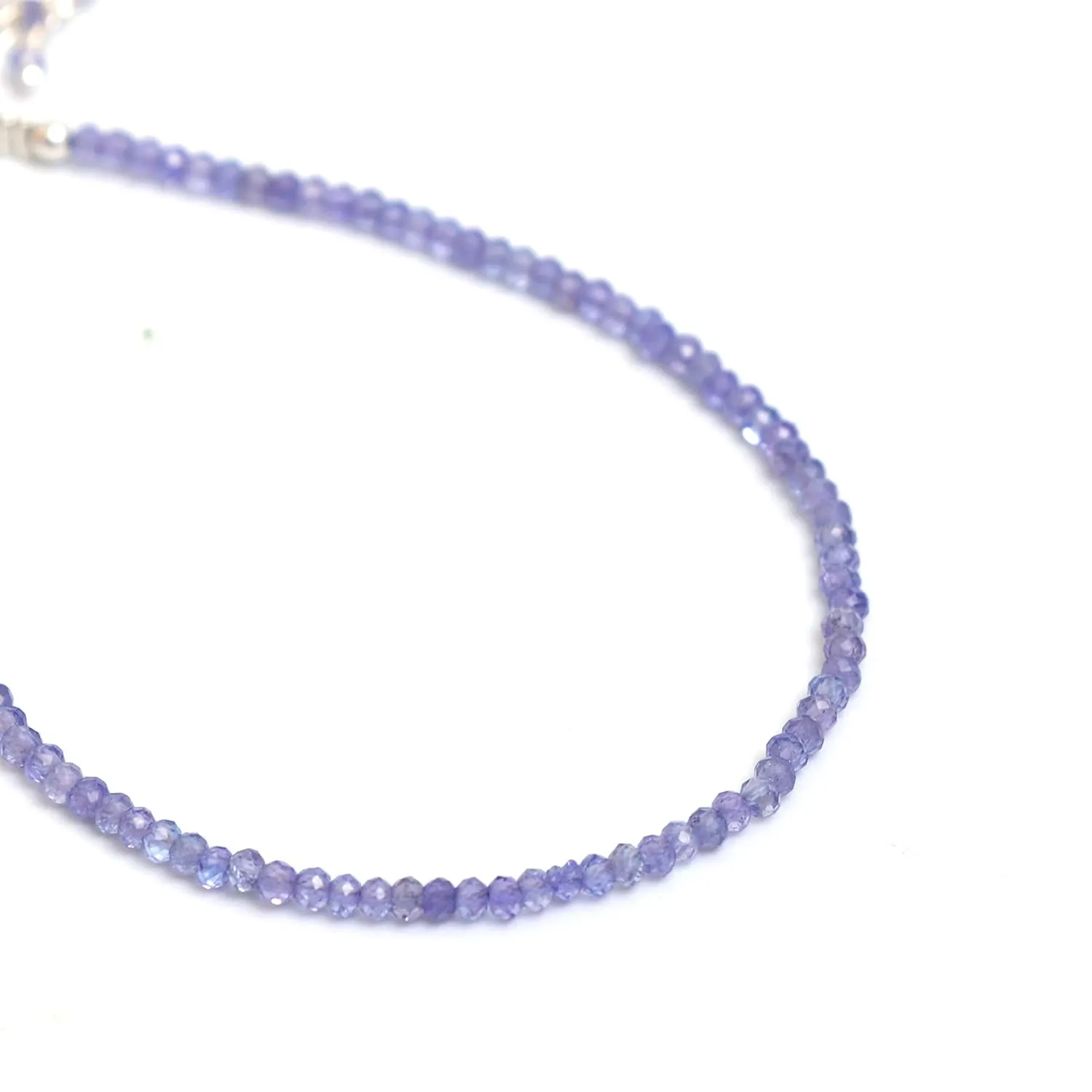 Tanzanite Beaded Bracelet for Girls, Faceted Beads 2.4-2.5 mm, Tanzanite Crystal Bracelet, December Birthstone Jewelry, Healing Gifts for Her 8 inches Adjustable Chain