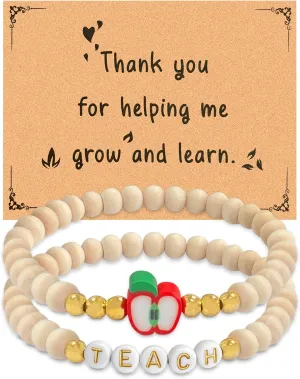 Teacher Appreciation Gift, Teacher Bracelets With Card Thank You Gift For Appreciation Week Christmas Valentines From Student Friends