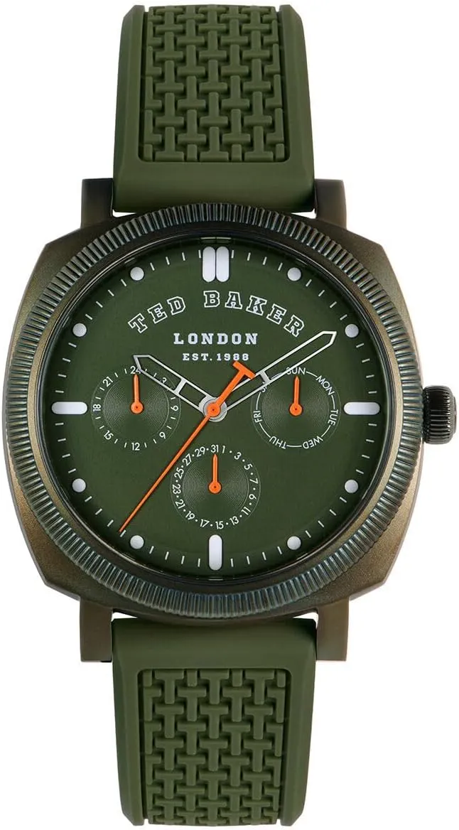 Ted Baker Gents Military Green Silicone Strap Watch (Model: BKPCNS3099I)
