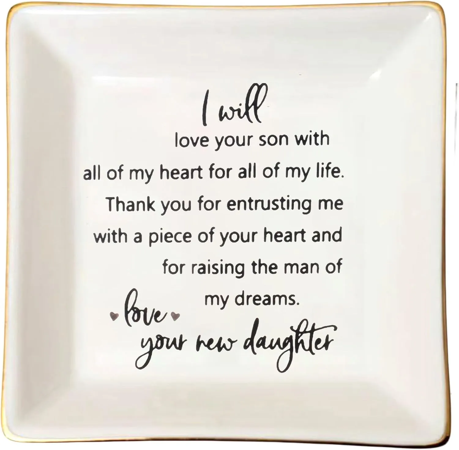 Thank You For Raising The Man Of My Dreams Jewelry Dish Tray Ceramic Trinket Dish Mother In Law Wedding Gifts