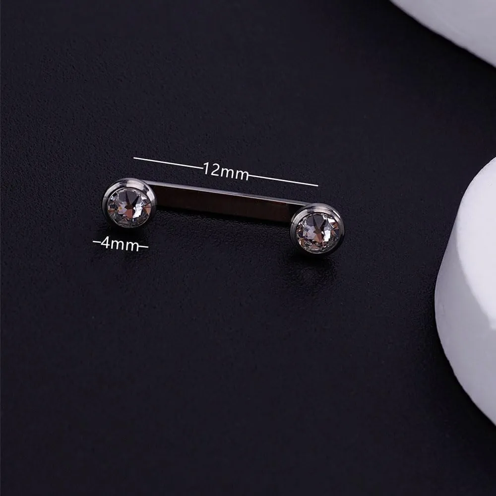 Titanium Surface Piercing Jewelry 14G Staple Surface Piercing Jewelry Flat Bar 12/14mm Length