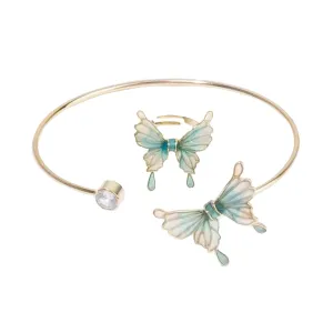 To My Daughter Butterfly Bracelets for Women Adjustable Butterfly Ring for Teen Girls,Mother's Day Gift