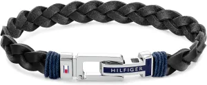 Tommy Hilfiger Men's Jewelry Flat Braided Leather Bracelet