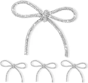 Tondiamo 3 Pcs Crystal Bow Brooch Pin for Women Bow Pearl Pins Trendy Sparkly Rhinestones Bow Brooches for Prom Wedding Party Dress Suit Shirt Ceremony Clothes Accessories Jewelry