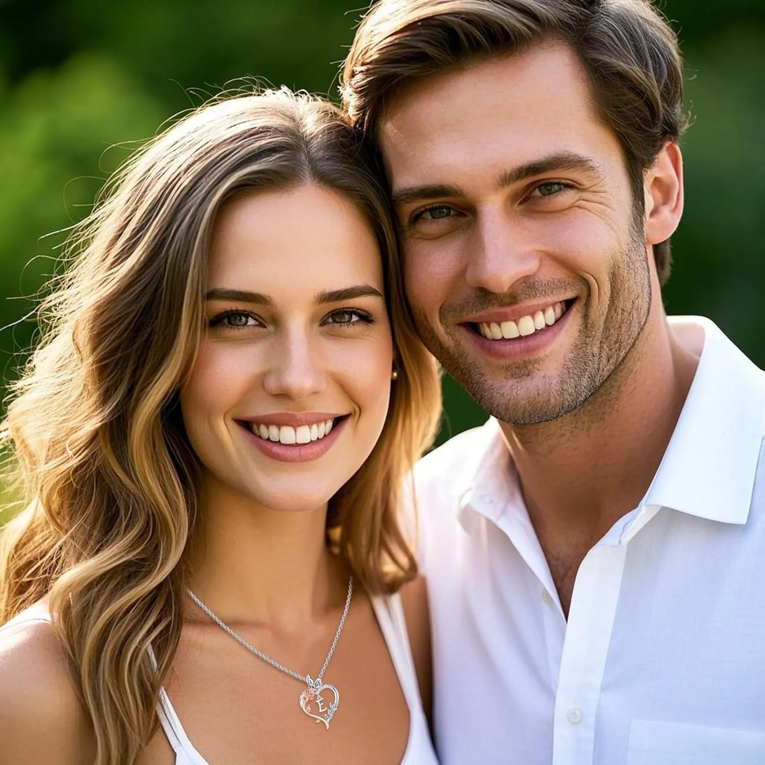 TOUPOP Rose Heart Necklaces Gifts for Women 925 Sterling Silver Butterfly Heart Initial Necklace Anniversary Birthday Christmas Jewelry Gifts for Mom Her Wife Girlfriend Daughter