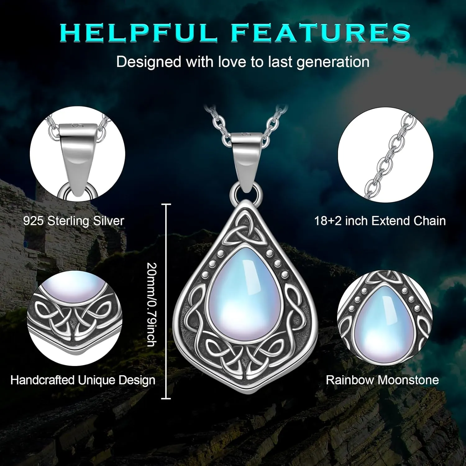 Tree of Life Urn Necklaces for Ashes Sterling Silver Celtic Knot Cremation Jewelry Memorial Keepsake Necklace Jewelry w/Funnel Filler Gifts for Women Girls Men