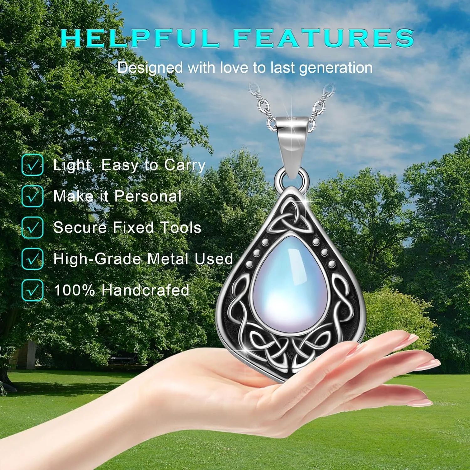 Tree of Life Urn Necklaces for Ashes Sterling Silver Celtic Knot Cremation Jewelry Memorial Keepsake Necklace Jewelry w/Funnel Filler Gifts for Women Girls Men