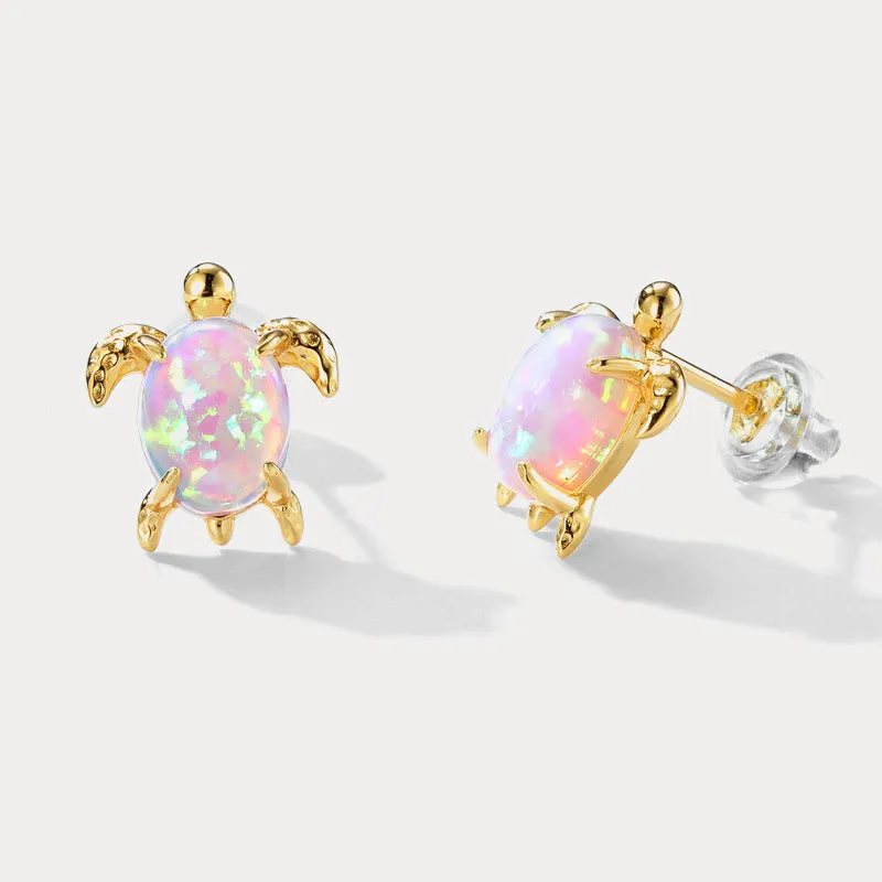 Turtle Opal Stud Earrings