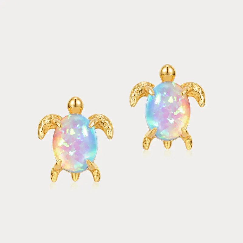 Turtle Opal Stud Earrings