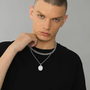 U7 Men Women 18K Gold/Platinum Plated Islamic Muslim Jewelry Oval Allah Pendant Necklace