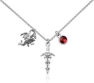 UJIMS 4th Wing Merch Bookish Dragon Rider Necklace Fantasy Book Lover Gifts Dragon Lover Gift Dark Romance Reader Gift