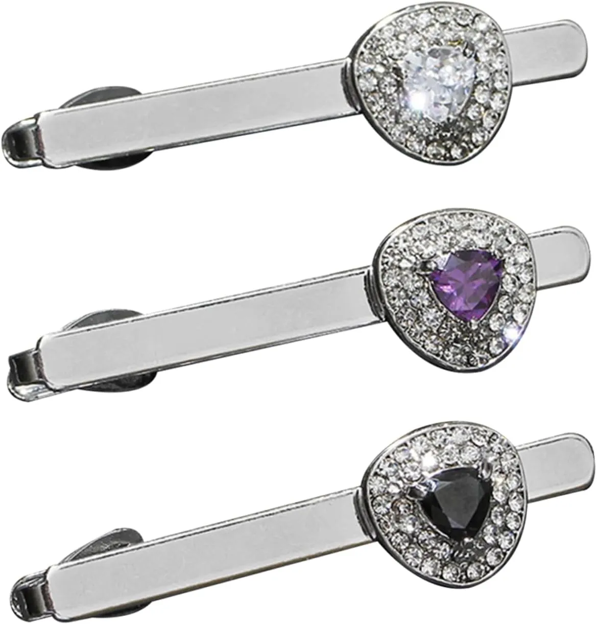Unique Mens Tie Tacks Bling Clip for Dress Collar Pin Fashion Jewelry Men's Accessories