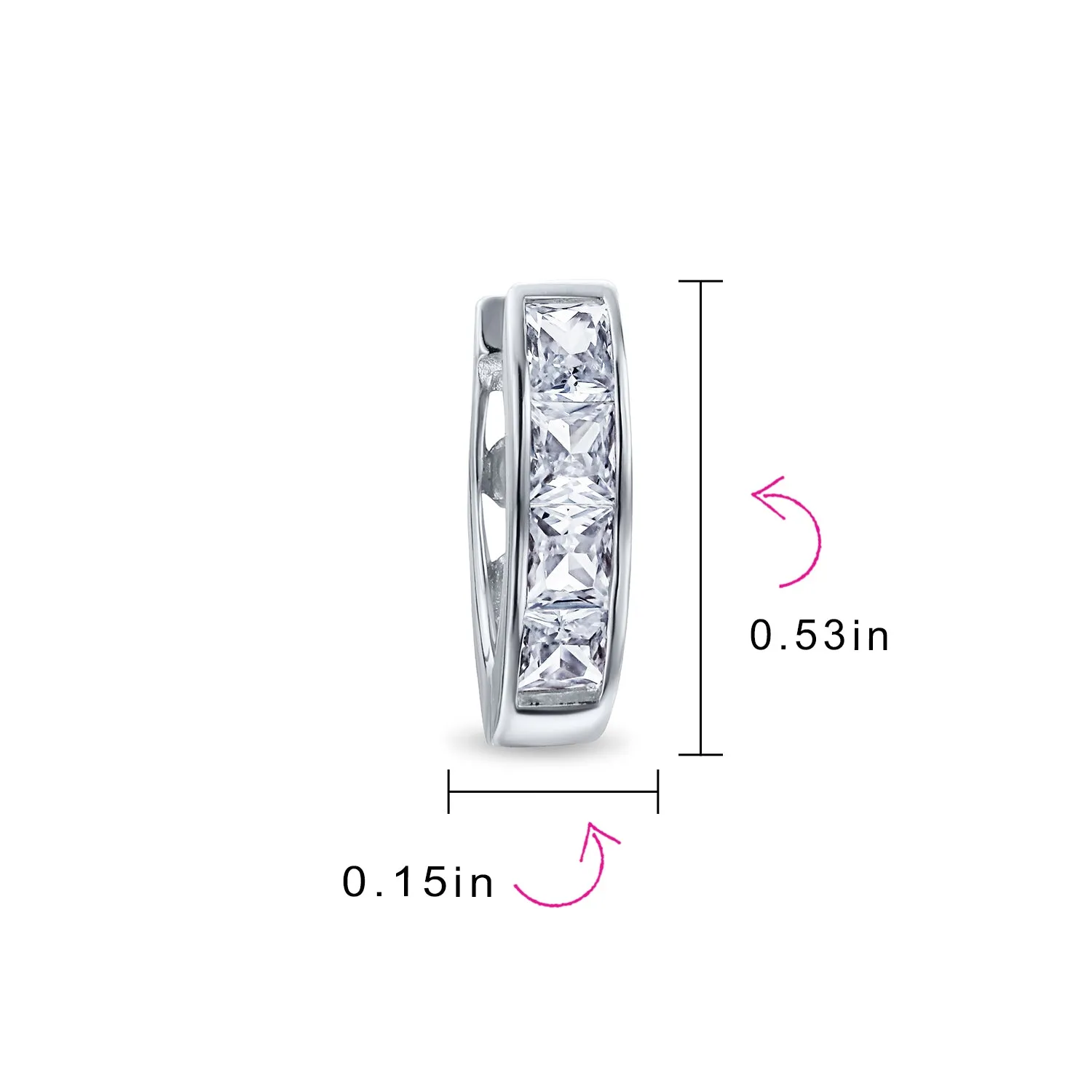 Unisex Small CZ Hoop Earrings in Gold-Plated Sterling Silver Multi-Color Options