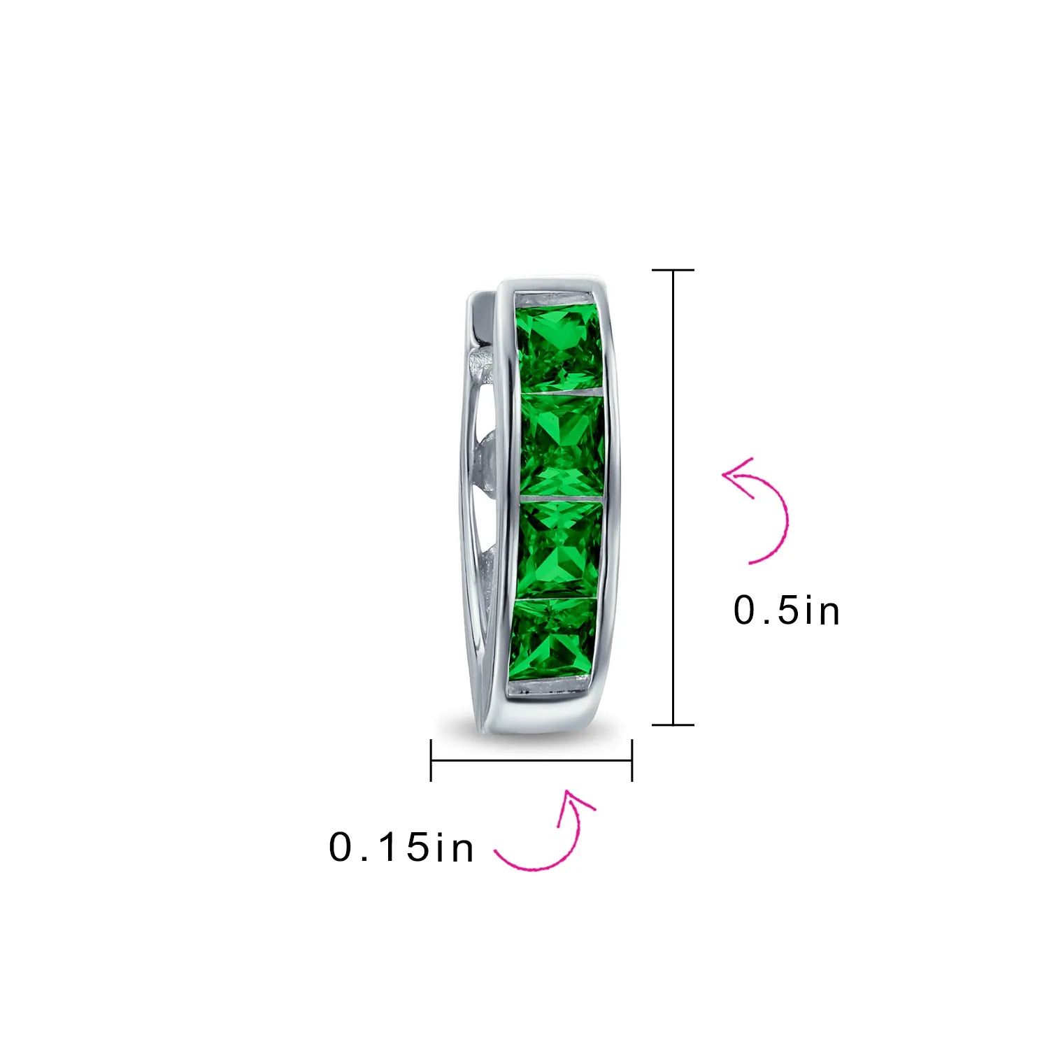 Unisex Small CZ Hoop Earrings in Gold-Plated Sterling Silver Multi-Color Options