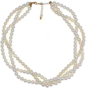 utop Large Multi Strand Chunky Pearls Necklace and Earring Set - Costume Jewelry for Women