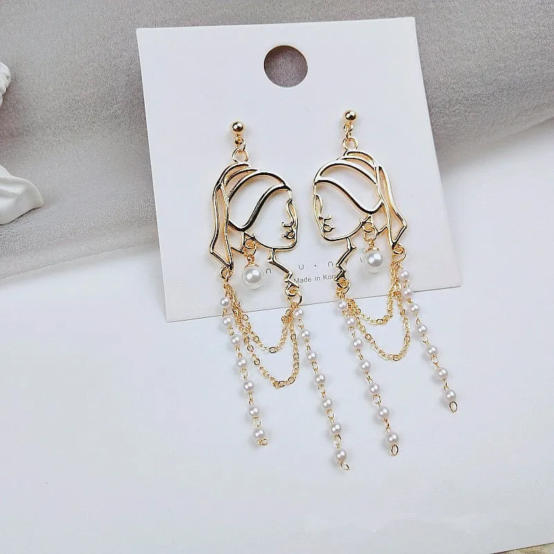 Vintage earrings Girl with a pearl earring earrings, boho, bohemian, vintage earrings, art deco earrings, 1980s, Vermeer