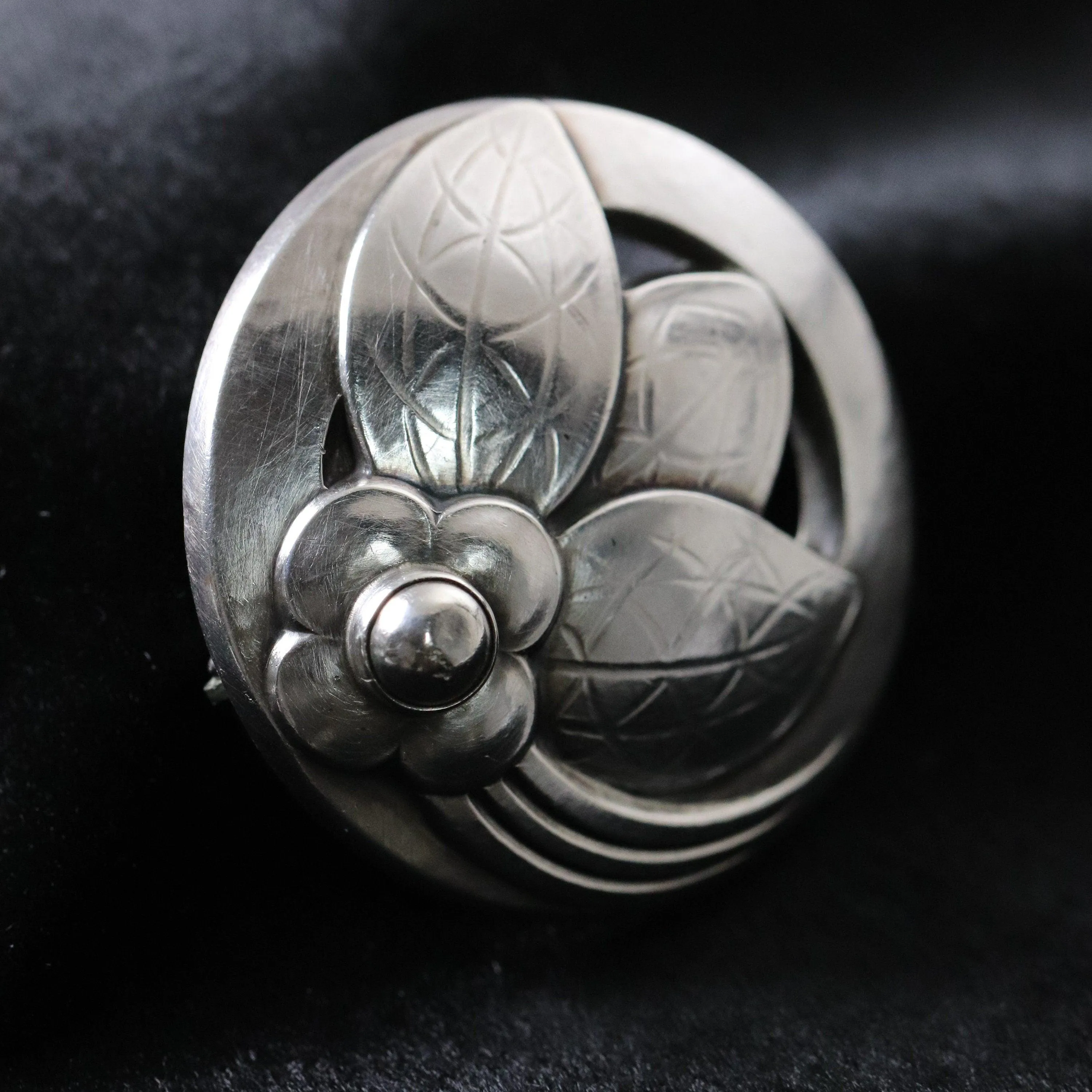 Vintage Georg Jensen Jewelry | Art Deco Foral Foliat Brooch 127