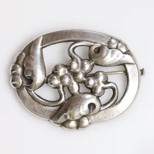 Vintage Georg Jensen Jewelry | Art Nouveau Moonlight Grape Brooch 101