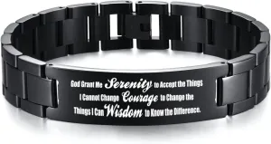 VNOX Christian Bracelet for Men Personalized Bible Verse Stainless Steel Chain Bracelet Inspirational Gift for Men,Adjustable