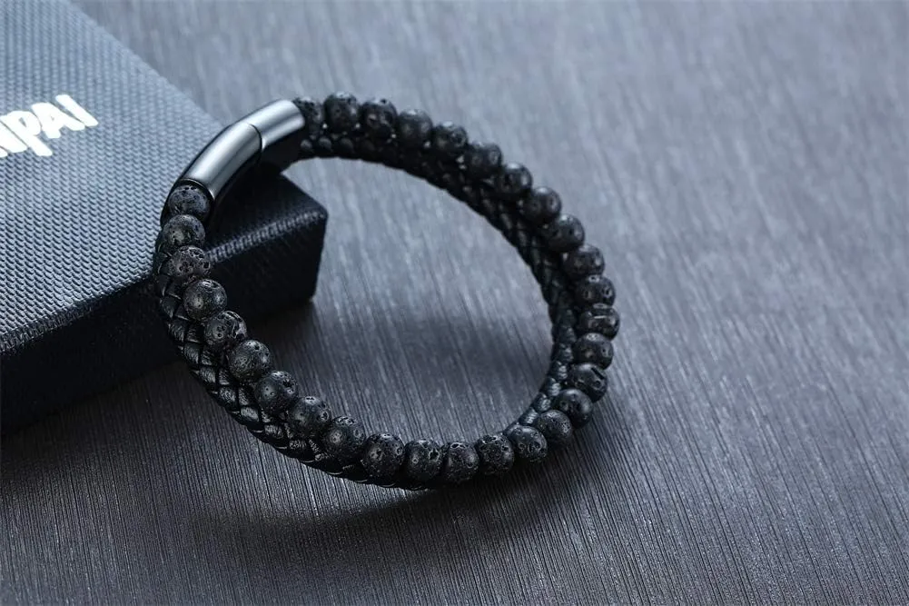 VNOX Men's Personalized Inspirational Mantra Braided Wrap Leather Rope Bracelet Cuff Bangle Encouragement Motivational Gift for Men Boys
