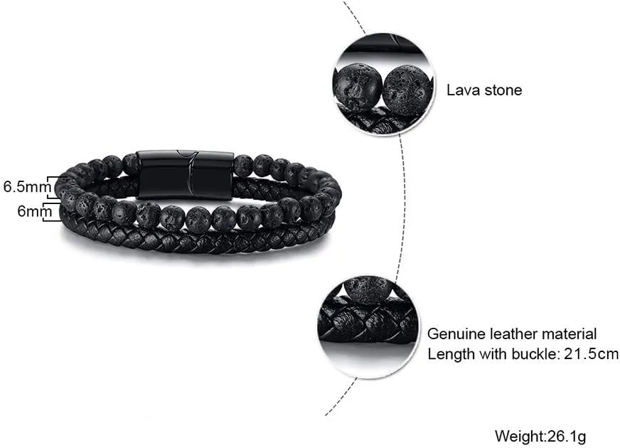 VNOX Men's Personalized Inspirational Mantra Braided Wrap Leather Rope Bracelet Cuff Bangle Encouragement Motivational Gift for Men Boys
