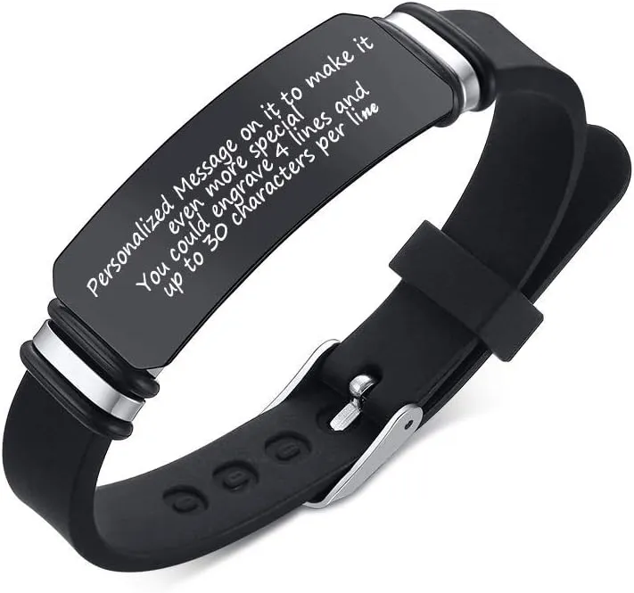VNOX Religious Inspirational Bible Quote Personalized Silicone Watch Bands Bracelet Adjustable Motivational Encouragement ID Bracelets for Men Boys Son