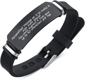 VNOX Religious Inspirational Bible Quote Personalized Silicone Watch Bands Bracelet Adjustable Motivational Encouragement ID Bracelets for Men Boys Son
