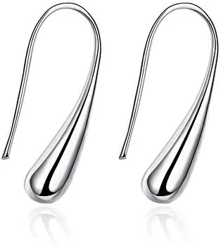 Waterdrop 925 Sterling Silver Hoop Earrings, Elegant Women Earring Hypoallergenic