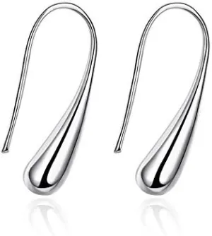 Waterdrop 925 Sterling Silver Hoop Earrings, Elegant Women Earring Hypoallergenic
