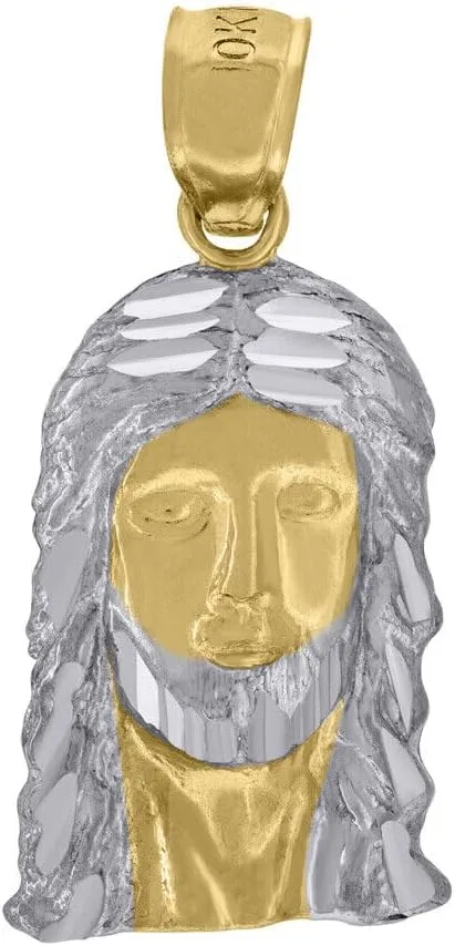 Whimsical Charms Collection Enchanted Elegance Charms Collection 10K Two-Tone Gold Jesus Religious Charm Pendant for Mens 1.2g Design-XZX888-1340