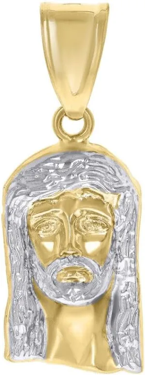 Whimsical Charms Collection Enchanted Elegance Charms Collection 14K Two-tone Gold Jesus Religious Charm Pendant for Mens 2g Design-XZX888-38988