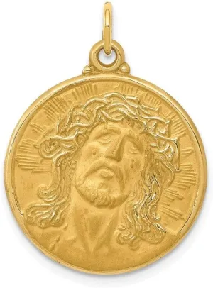 Whimsical Charms Collection Enchanted Elegance Charms Collection 14k Yellow Gold Jesus Medal Pendant For Womens 4.38g Design-XZX888-20531
