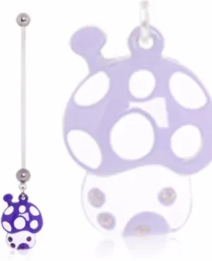 WildKlass Jewelry BioFlex Pregnancy Mushroom House Navel Ring