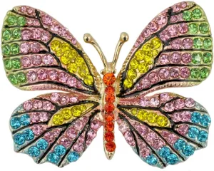 Winged Butterfly Crystal Rhinestones Brooch Pin
