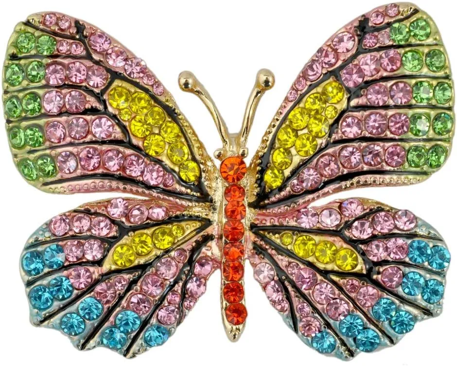 Winged Butterfly Crystal Rhinestones Brooch Pin