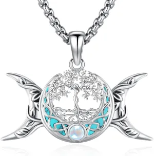 Witchy Jewelry for Women Men Nudo De Bruja Plata 925 Original Witches Knot Necklace Tetragrammaton Hecate Necklace Lilith Necklace Pentagram Necklace Cat Necklace Triple Moon Goddess Pendant Necklace