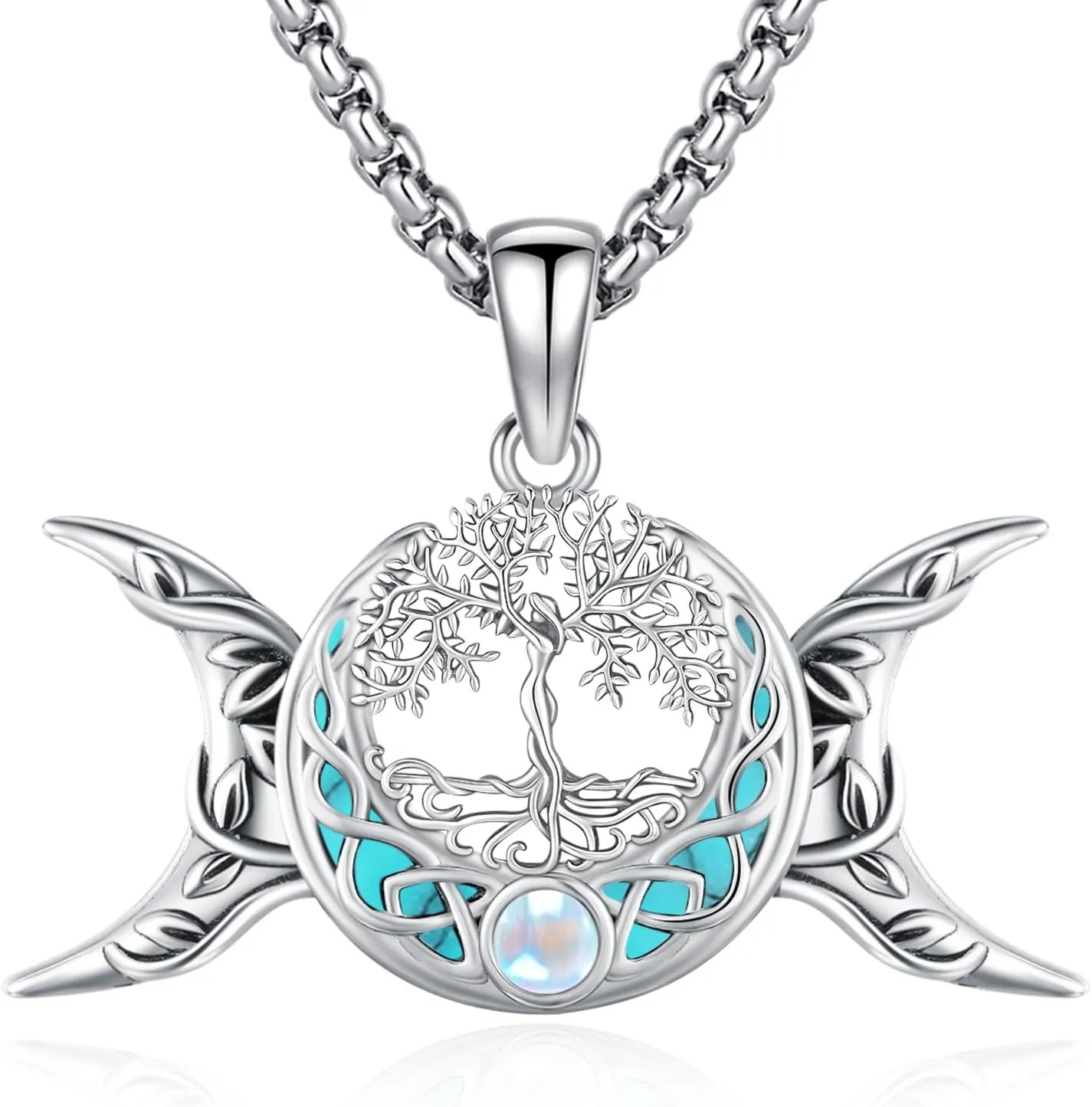 Witchy Jewelry for Women Men Nudo De Bruja Plata 925 Original Witches Knot Necklace Tetragrammaton Hecate Necklace Lilith Necklace Pentagram Necklace Cat Necklace Triple Moon Goddess Pendant Necklace
