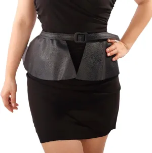 Wiwpar Faux PU Leather Waist Belts for Women Vintage Statement Skirt Style Casual Chic Dress Belt Sexy Dress Accessory Fashion Cinch Waistband Retro Trendy Ladies Belt (Style4)