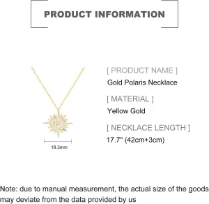 Women's 14K Gold Moissanite Polaris Necklace, Celestial Starry Sky Inspired Pendant, Stylish Fashion Jewelry Gift for Her